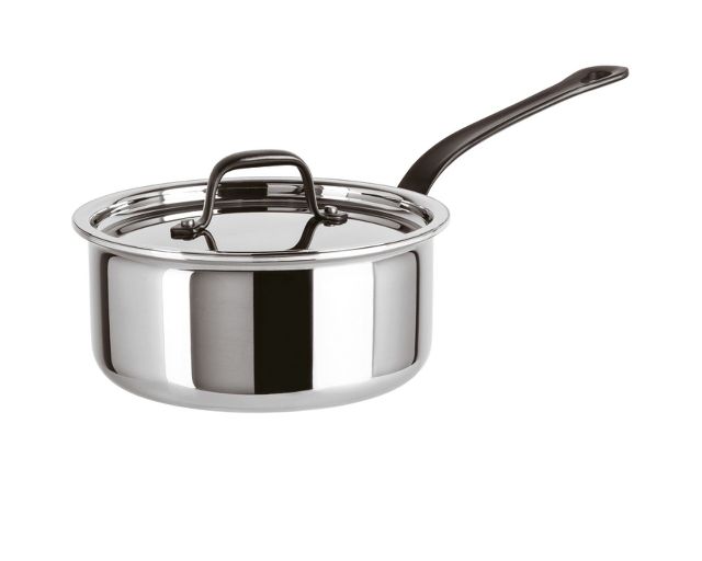 Casserole home chef steel with one handle and lid