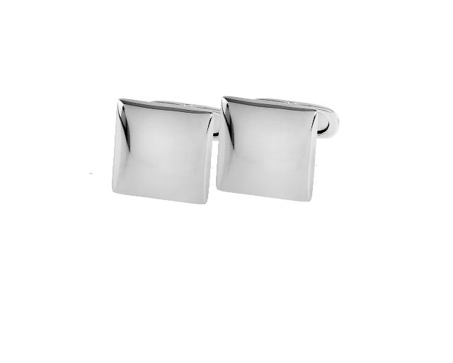Gemelli quadri argento quadrati lisci