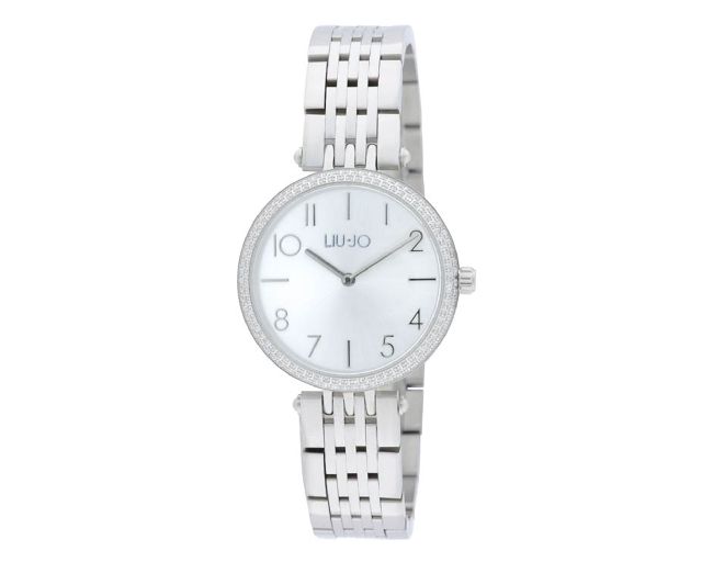 Orologio donna chain delya acciaio quadrante silver e zirconi e cinturino acciaio