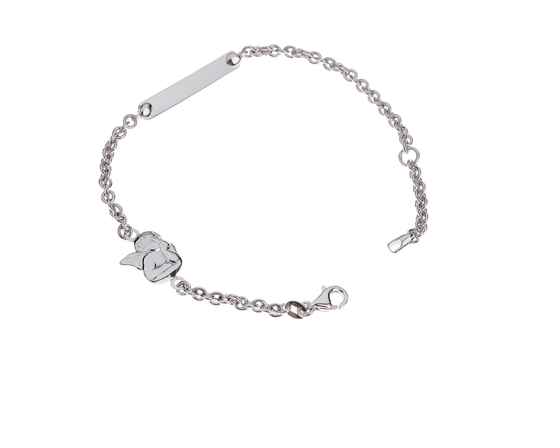 Bracciale Angelo Oro 750 Con Piastrina Rettangolare Selezione Zanolli 157090 786br00033