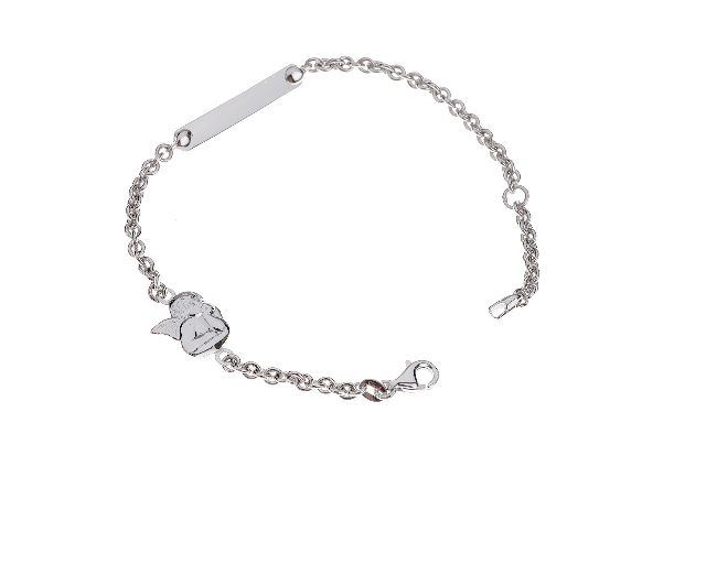 Bracciale angelo oro 750‰ con piastrina rettangolare
