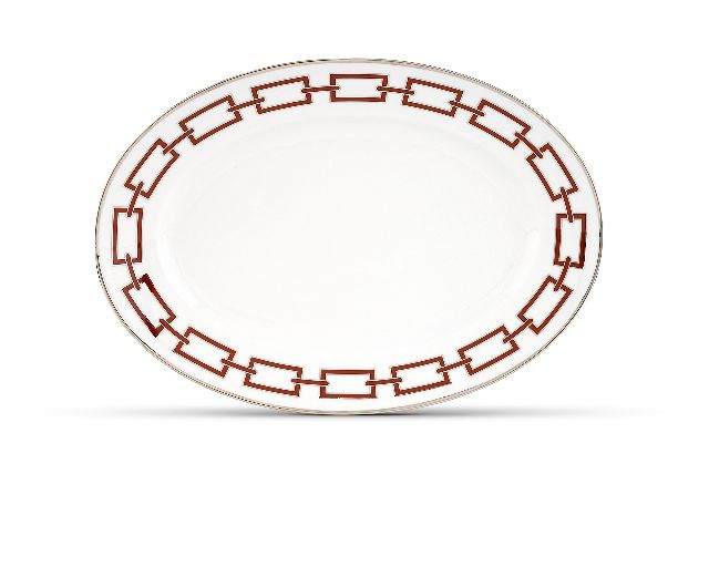 Tray catene scarlatto porcelain