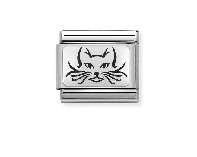 Gatto composable acciaio e argento