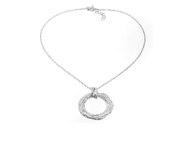 Collana arianna argento con ciondolo tondo intrecciato