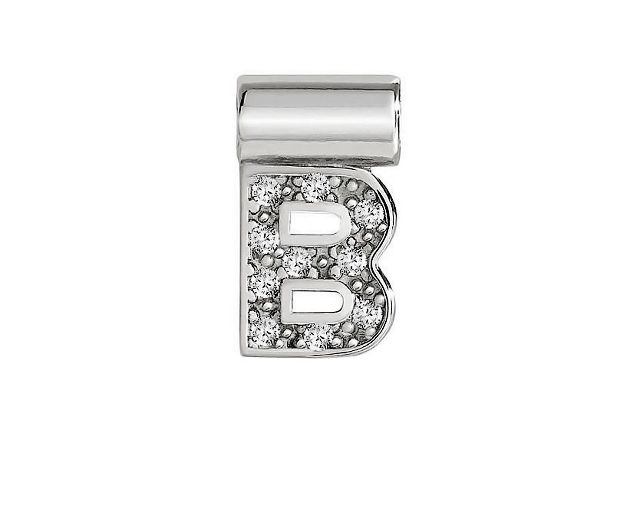 Ciondolo seimia argento lettera b con zirconi