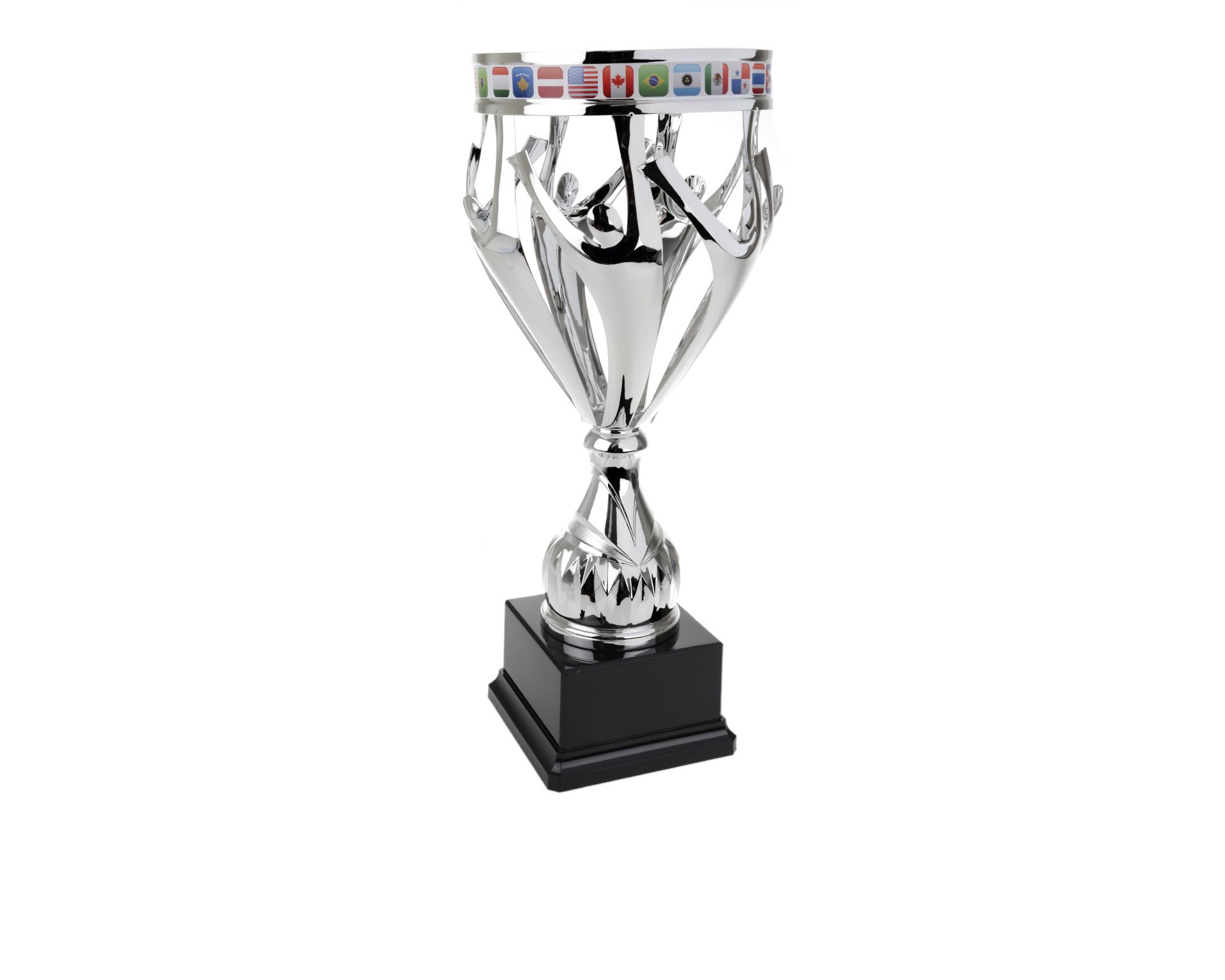 Trofeo Bandiere Del Mondo In Metallo Con Base In Plastica Selezione Zanolli