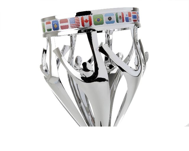 Trofeo Bandiere Del Mondo In Metallo Con Base In Plastica Selezione Zanolli