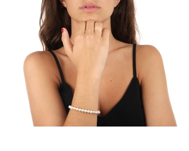 Bracciale Oro 750 E Perle Bianche Coltivate 24 Mesi Selezione Zanolli