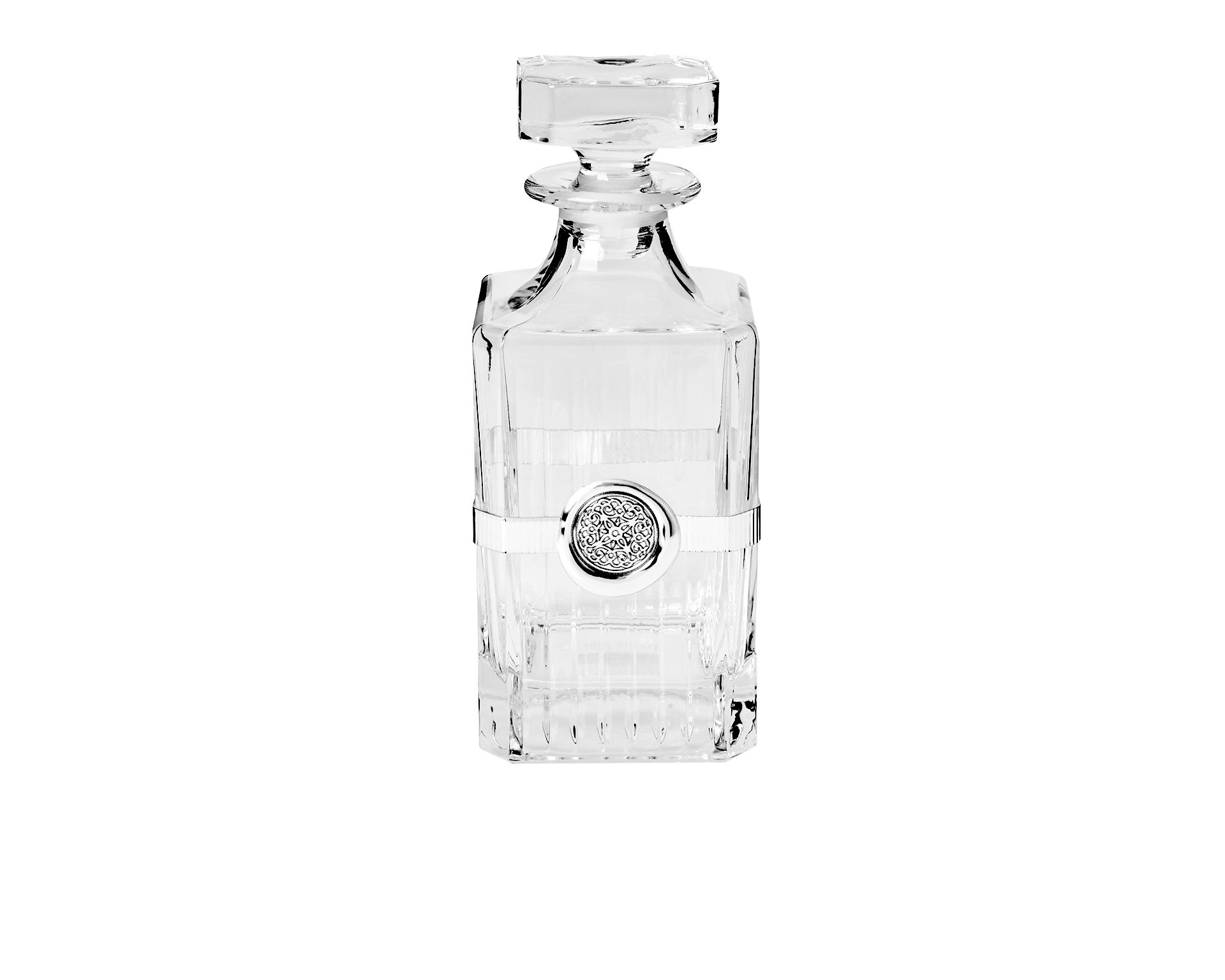 Liquor Bottle Crystal With Silver Band Selezione Zanolli 179323 967crist131
