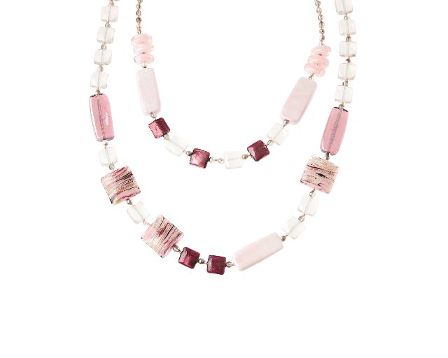 Necklace liz pink purple