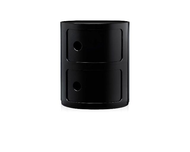 Cassettiera componibile a due elementi colore nero