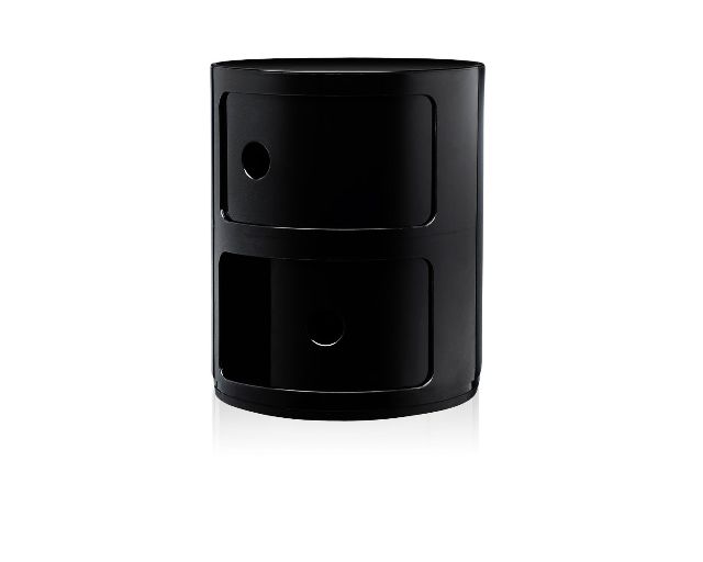Cassettiera Componibile A Due Elementi Colore Nero Kartell