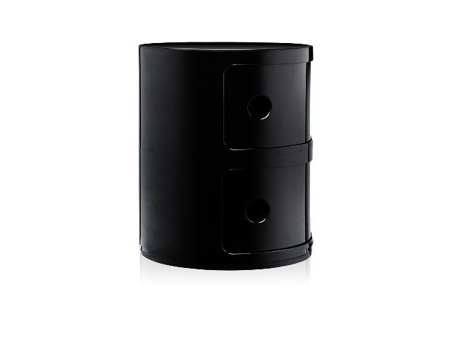 Cassettiera Componibile A Due Elementi Colore Nero Kartell