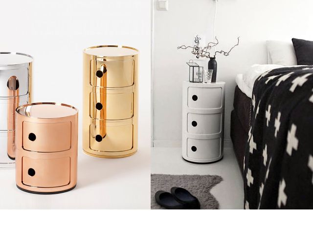 Cassettiera Componibile A Due Elementi Colore Nero Kartell
