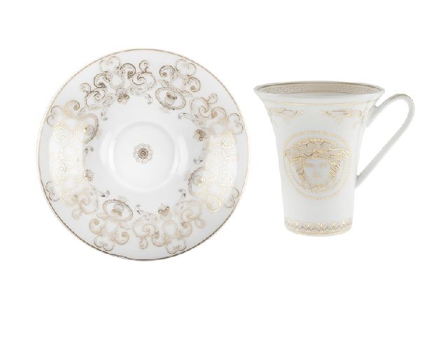 Espresso cups set medusa gala porcelain with saucer 6 pieces