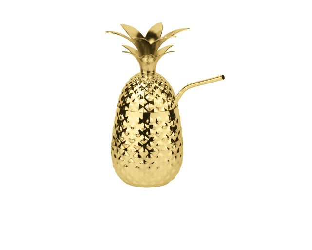 Pineapple cup bar steel gold