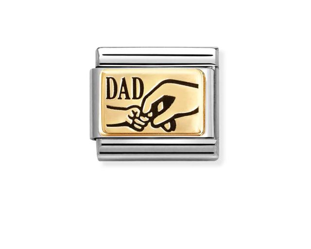 Dad hand composable steel gold and enamel