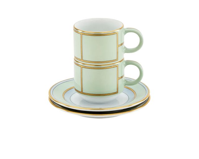 Coffee Cup Set Diva Porcelain Green With Saucer Richard Ginori 183604 F00800w4301gend00