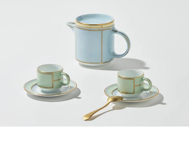 Coffee Cup Set Diva Porcelain Green With Saucer Richard Ginori 183604 F00800w4301gend00