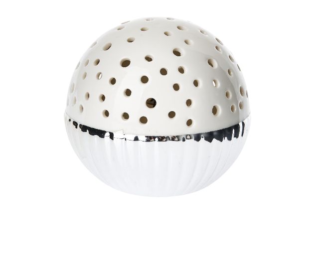 Lampada sfera bianca con luce led