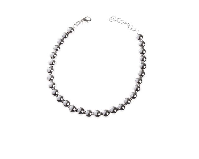 Bracciale a palle argento con allungo