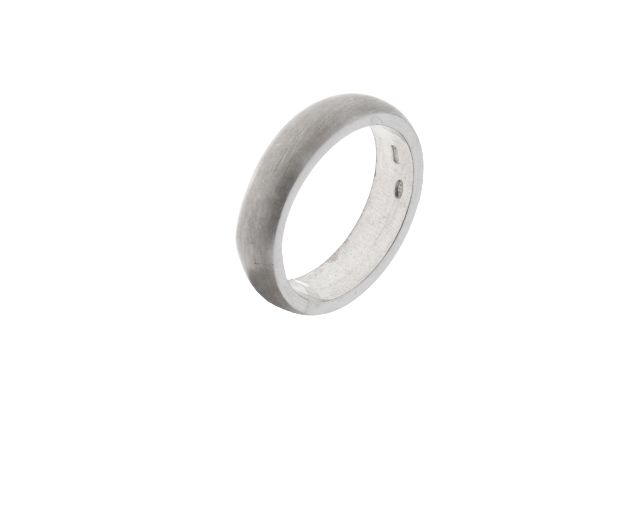 Wedding ring silver satin ruthenyum