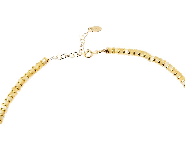 Collana Argento Dorato Con Tondi In Ceramica Gialla Selezione Zanolli 183391 726cl19101276