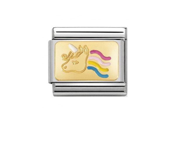 Unicorn composable steel gold and enamel