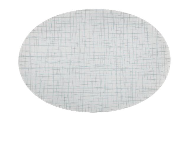 Piatto ovale mesh porcellana riga acqua