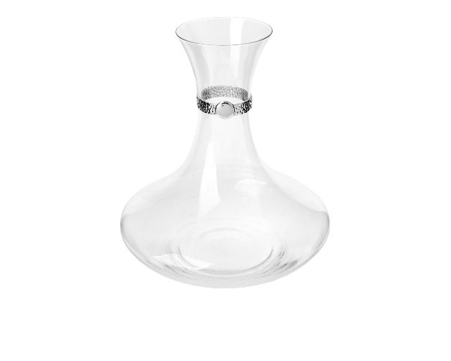 Decanter crystal with silver band