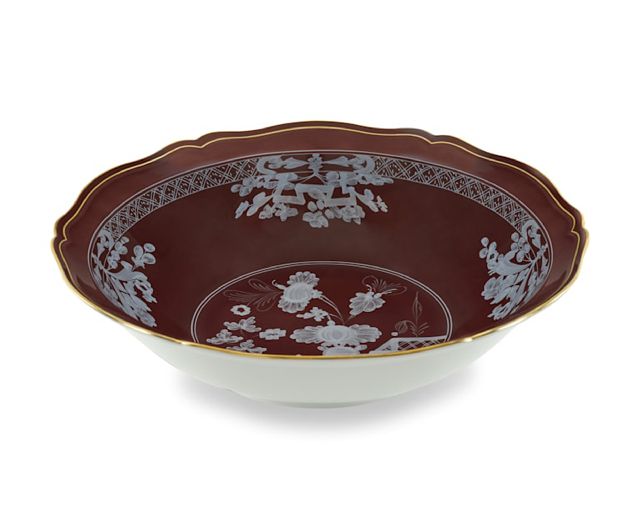 Deep round tray oriente italiano castagn porcelain