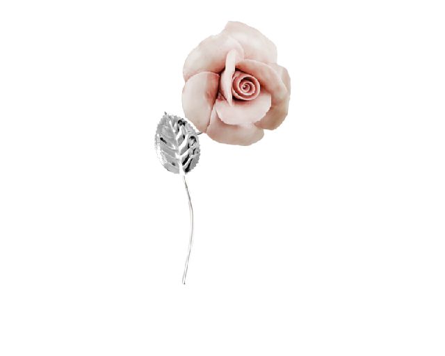 Bomboniera rosa capodimonte argento rosa