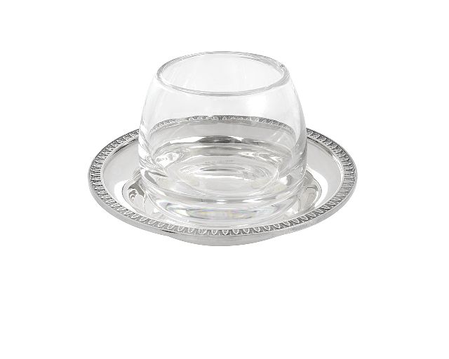 Portastecchi argento in stile impero con piattino