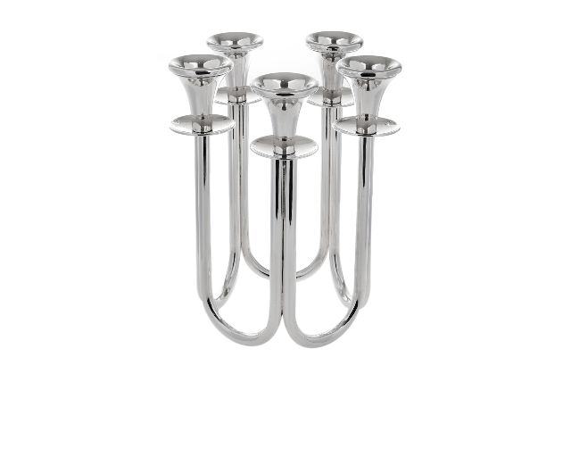 Candelabro argento a cinque fiamme