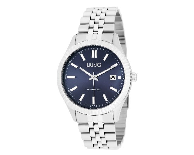Orologio uomo interest acciaio quadrante blu e cinturino acciaio