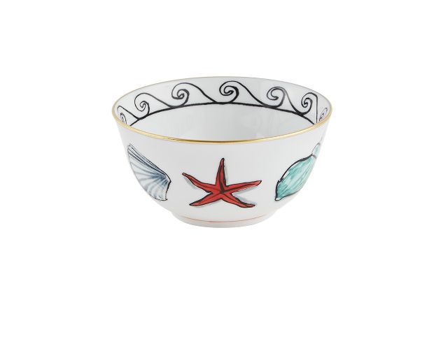 Round bowl il viaggio di nettuno porcelain white