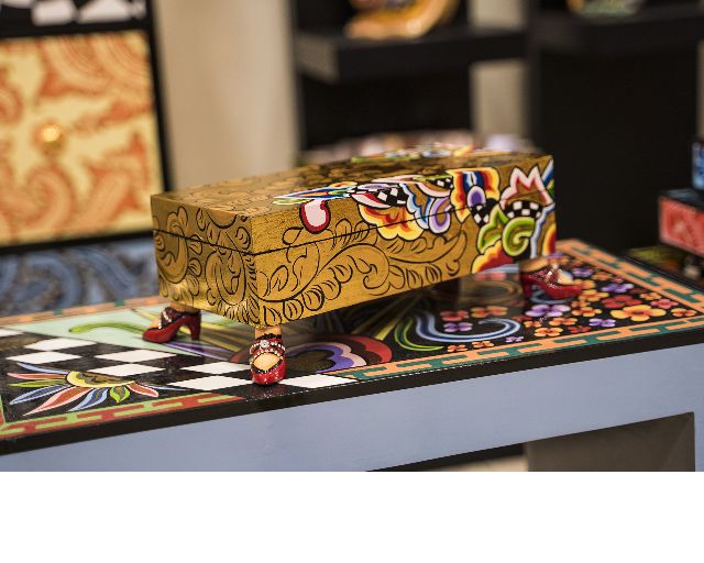 Box rectangular gold dipinto a mano