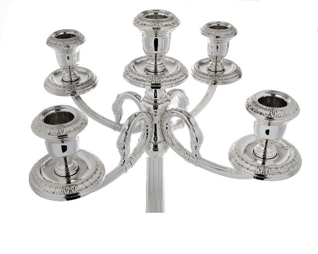 Candleholder Empire Silver Five Stems Selezione Zanolli