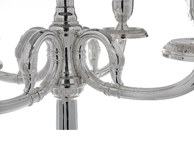 Candleholder Empire Silver Five Stems Selezione Zanolli