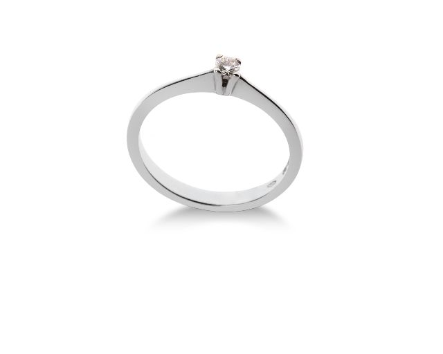 Solitario oro 750‰ con diamante