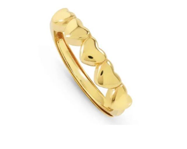 Anello armonica argento dorato cuori