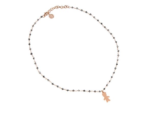 Collana mon amour argento con bambino e cristalli silver