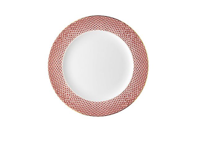 Dessert plate francis carreau porcelain red