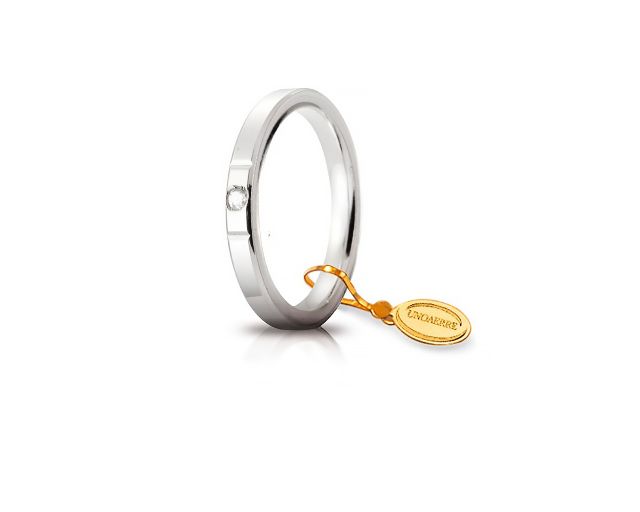 Fede cerchio di luce oro 750‰ con diamante