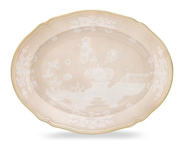 Vassoio ovale oriente italiano meringa porcellana