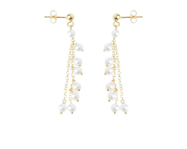 Orecchini argento dorato con perle shell