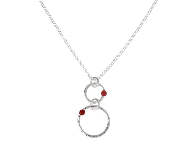 Collana dafne argento e corniola