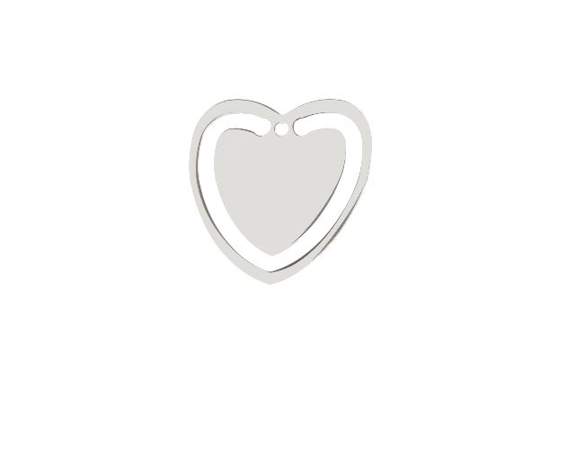 Bookmark heart silver
