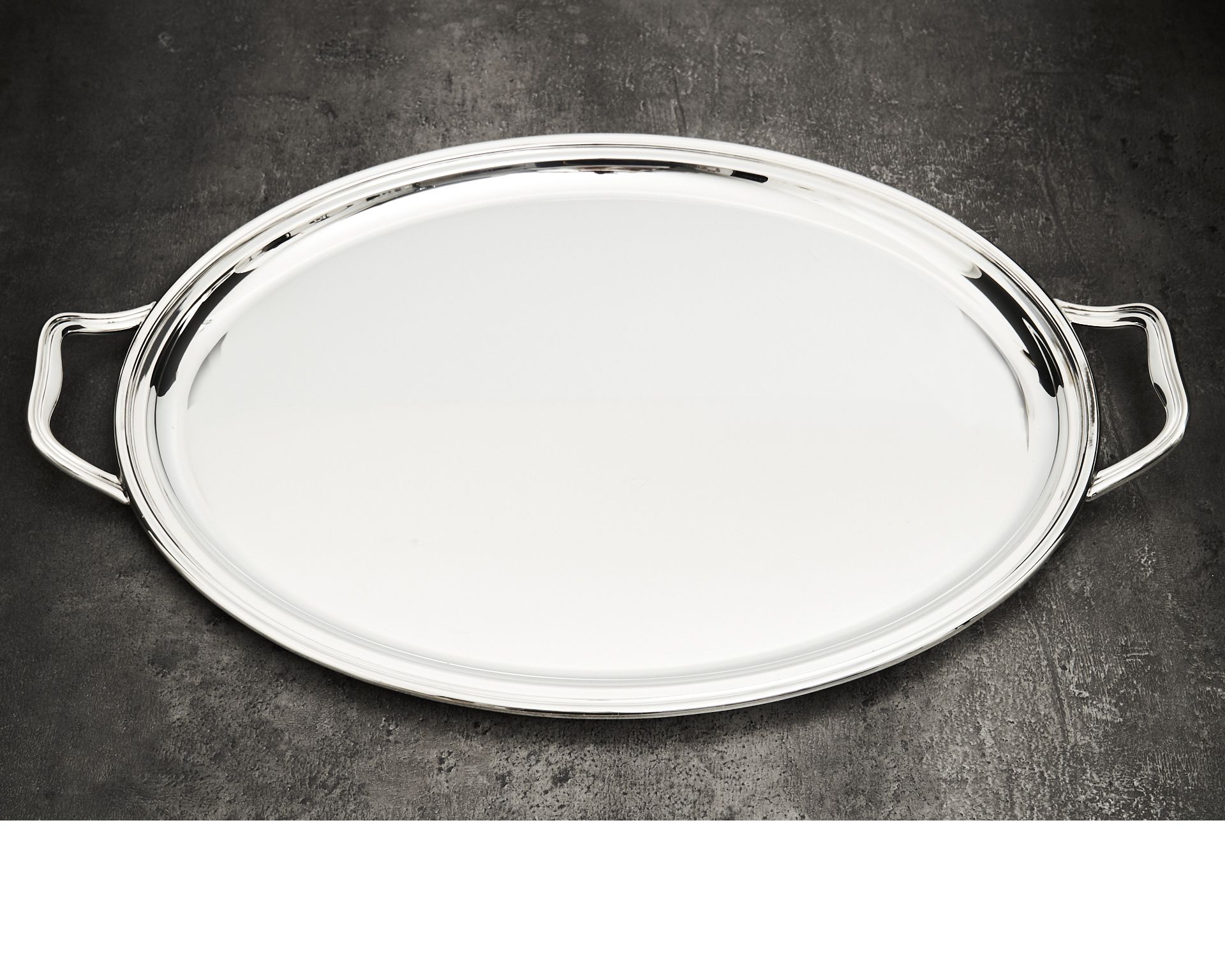 Vassoio Ovale Argento In Stile Inglese Usato Ricondizionato Zanolli Vintage 184511 Us0006769