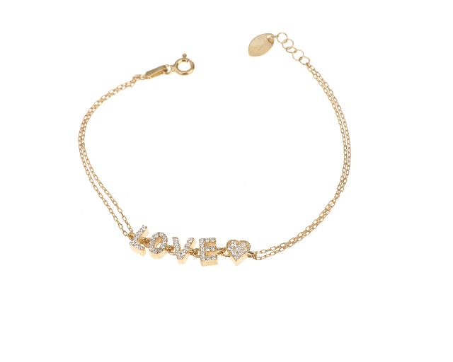 Bracelet Silver Love And Heart With White Zircons Selezione Zanolli 160867 935d4049bk0254d